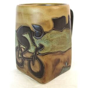 New MARA Bicyclist Stoneware Ceramic 14 Oz Mug